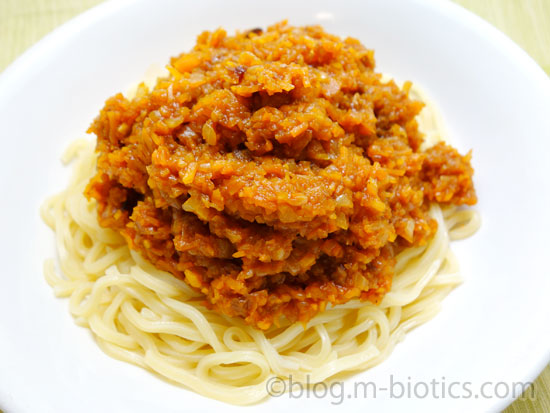 焼きそばの麺でミートソーススパゲティー　完成